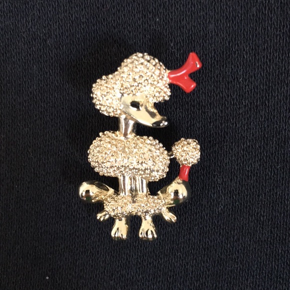 Cute Vintage French Poodle Gold Tone Brooch - Picture 6 of 9